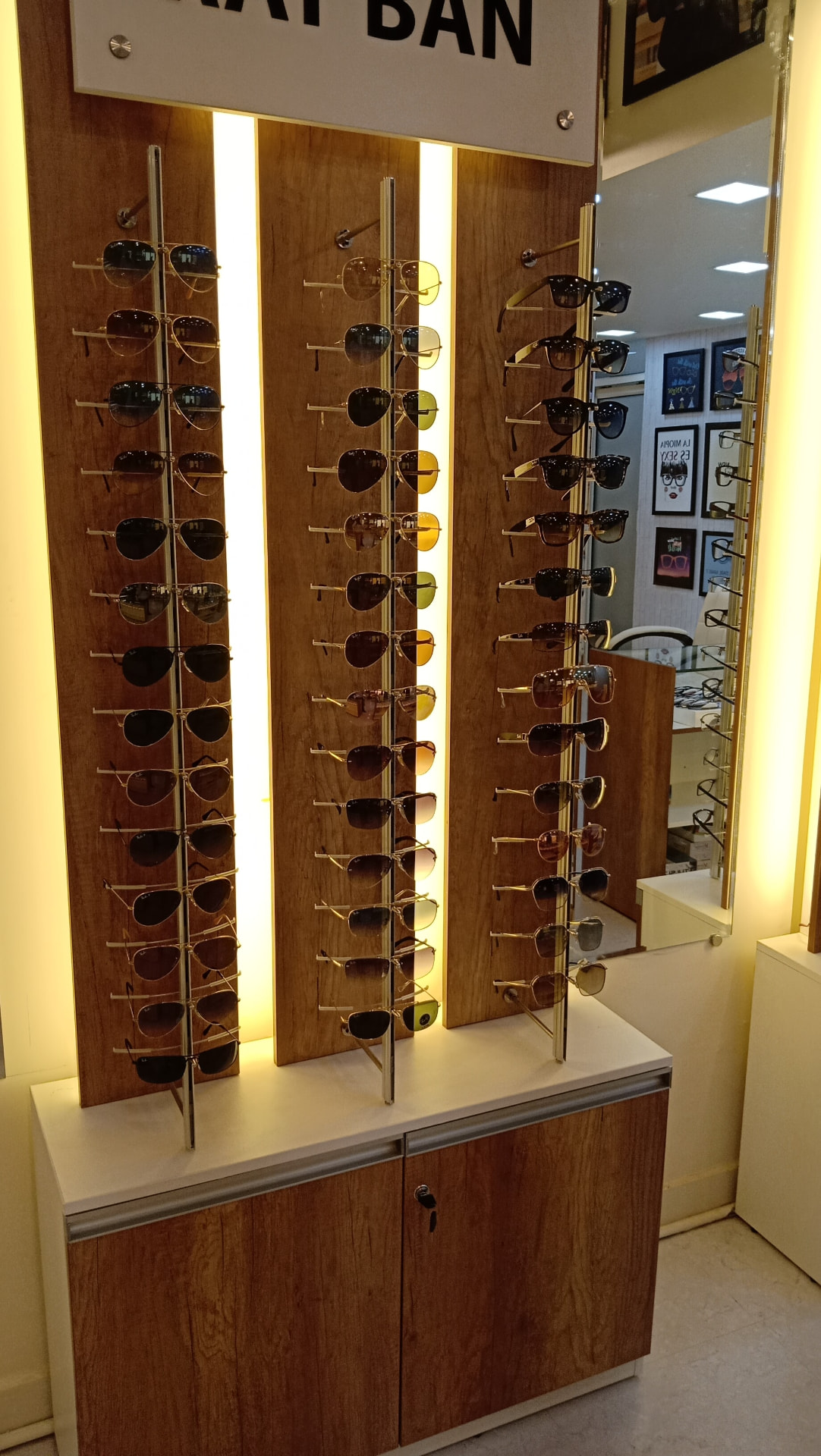 Ray-Ban sunglasses rack at Shree Optics Kharadi